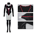 Hazbin Hotel An gel Dust Poison Cosplay Costume Black Leather Jumpsuit Party Carnival - Azufun