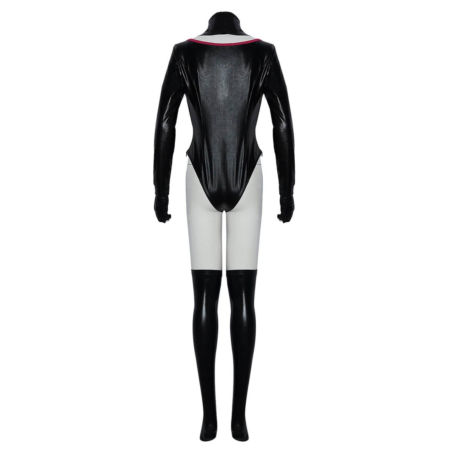 Hazbin Hotel An gel Dust Poison Cosplay Costume Black Leather Jumpsuit Party Carnival - Azufun