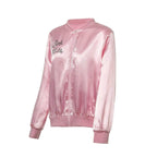 1950s Grease Pink Lady Ladies Satin Jacket Top Fancy Dress Up Costume - Azufun