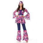 1970s Retro Disco Couple Hippie Hhip Hop Stage Costume Women Men Fancy Dress Halloween - Azufun