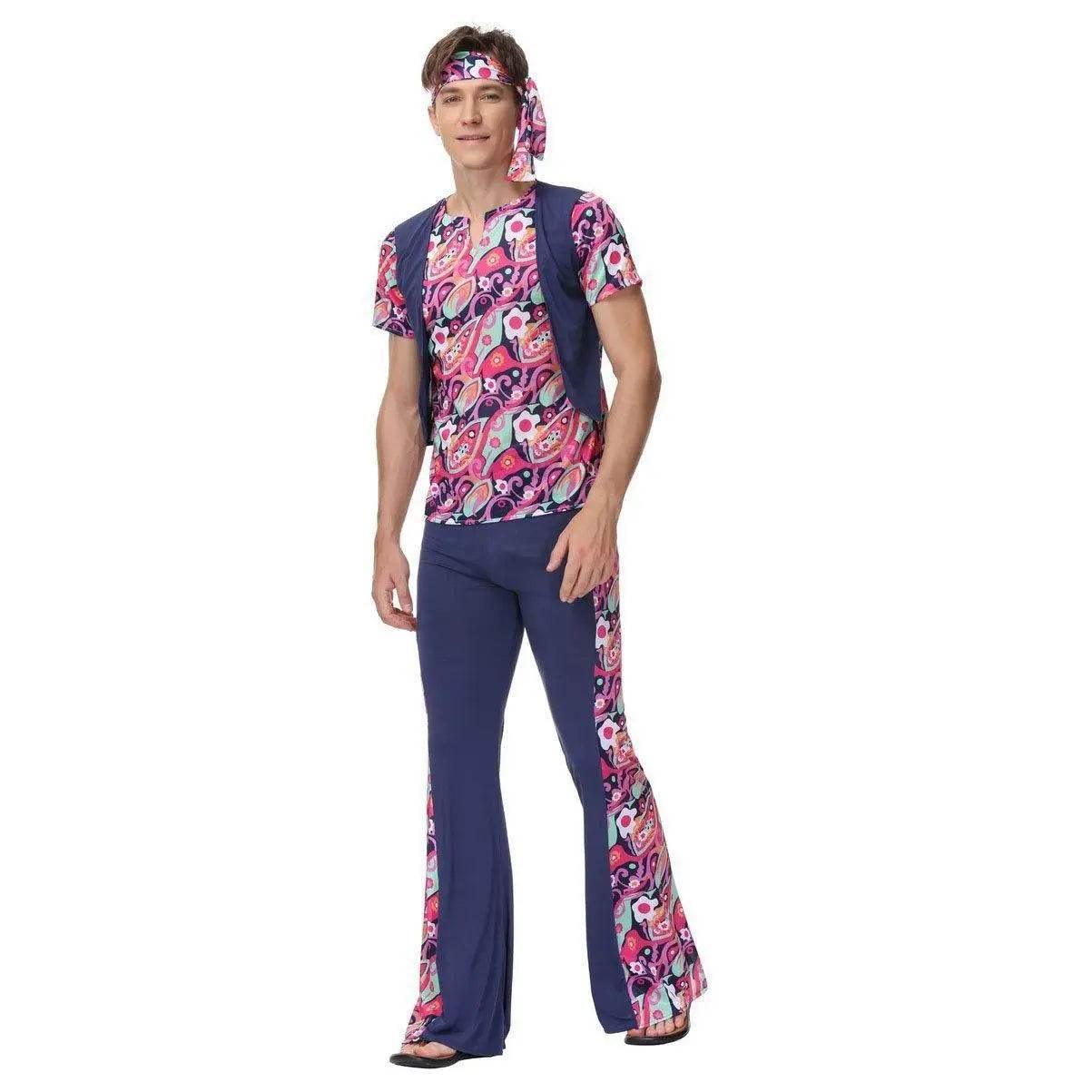 1970s Retro Disco Couple Hippie Hhip Hop Stage Costume Women Men Fancy Dress Halloween - Azufun