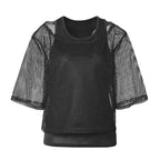 1980s Top Fishnet Women T-shirt 80s Costumes Cosplay Party Carnival - Azufun