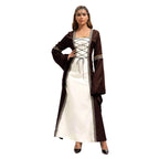 Gothic Retro Medieval Court Women Dresses Robe trumpet Long Sleeve - Azufun