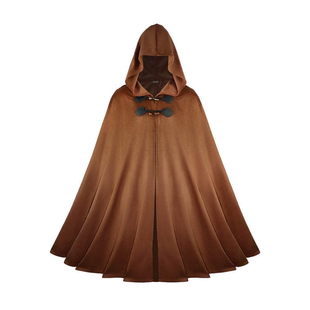 Medieval Suede Cape Halloween Retro Cloak Battle Warrior Role Play Cosplay Costume - Azufun