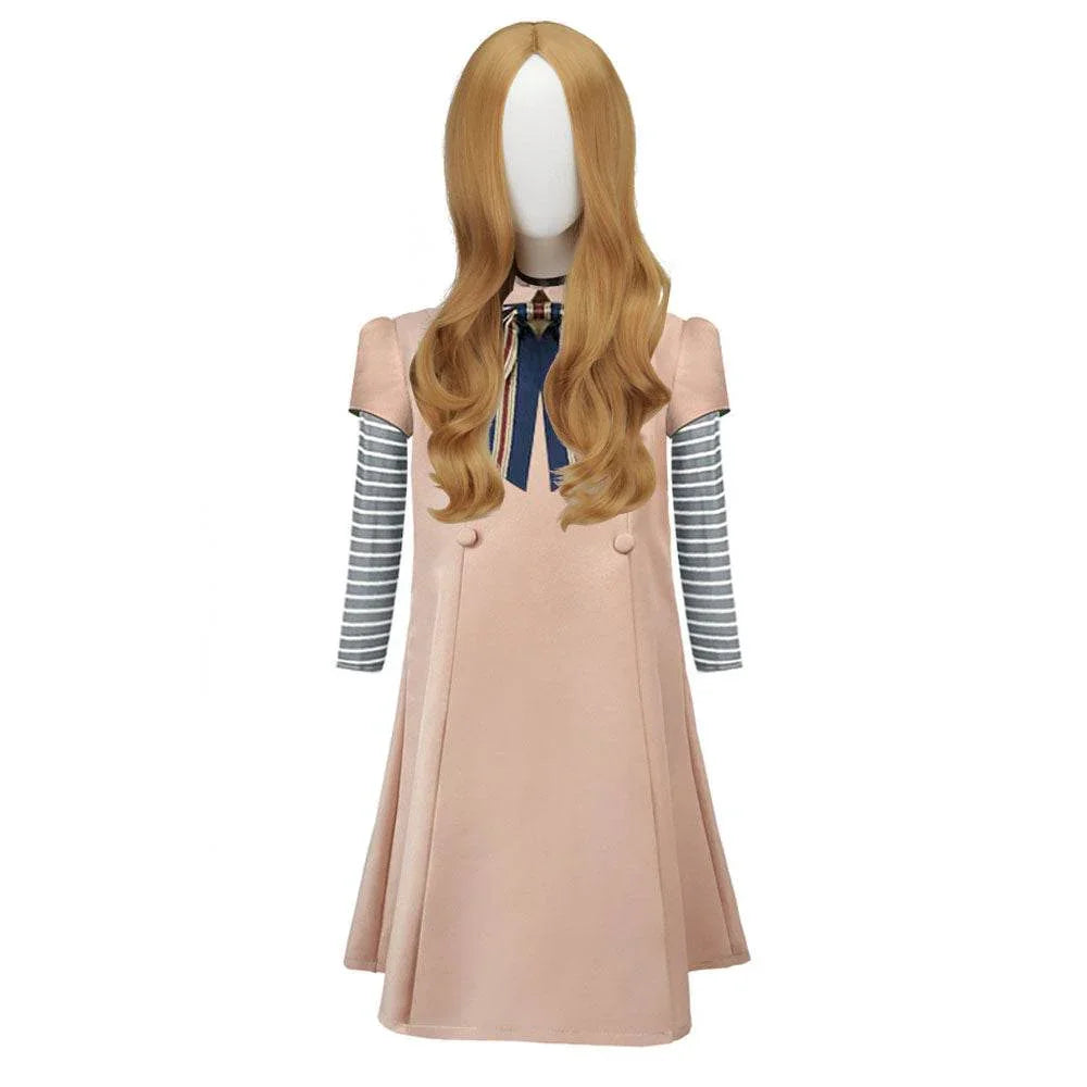 M3GAN Megan Dress Costume Wig Set For Adult Kids - Azufun