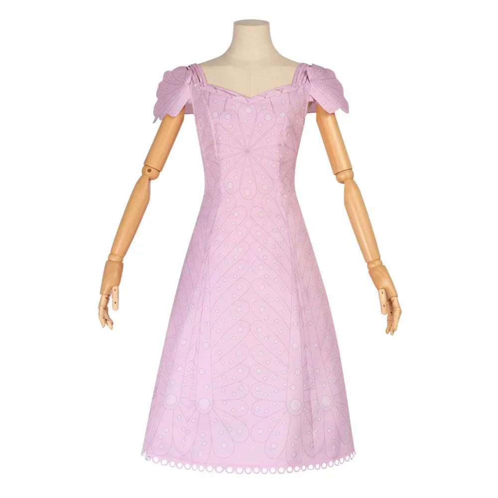 Wicked Glinda Women Pink Short Dress Outfit Carnival Cosplay Costume - Azufun