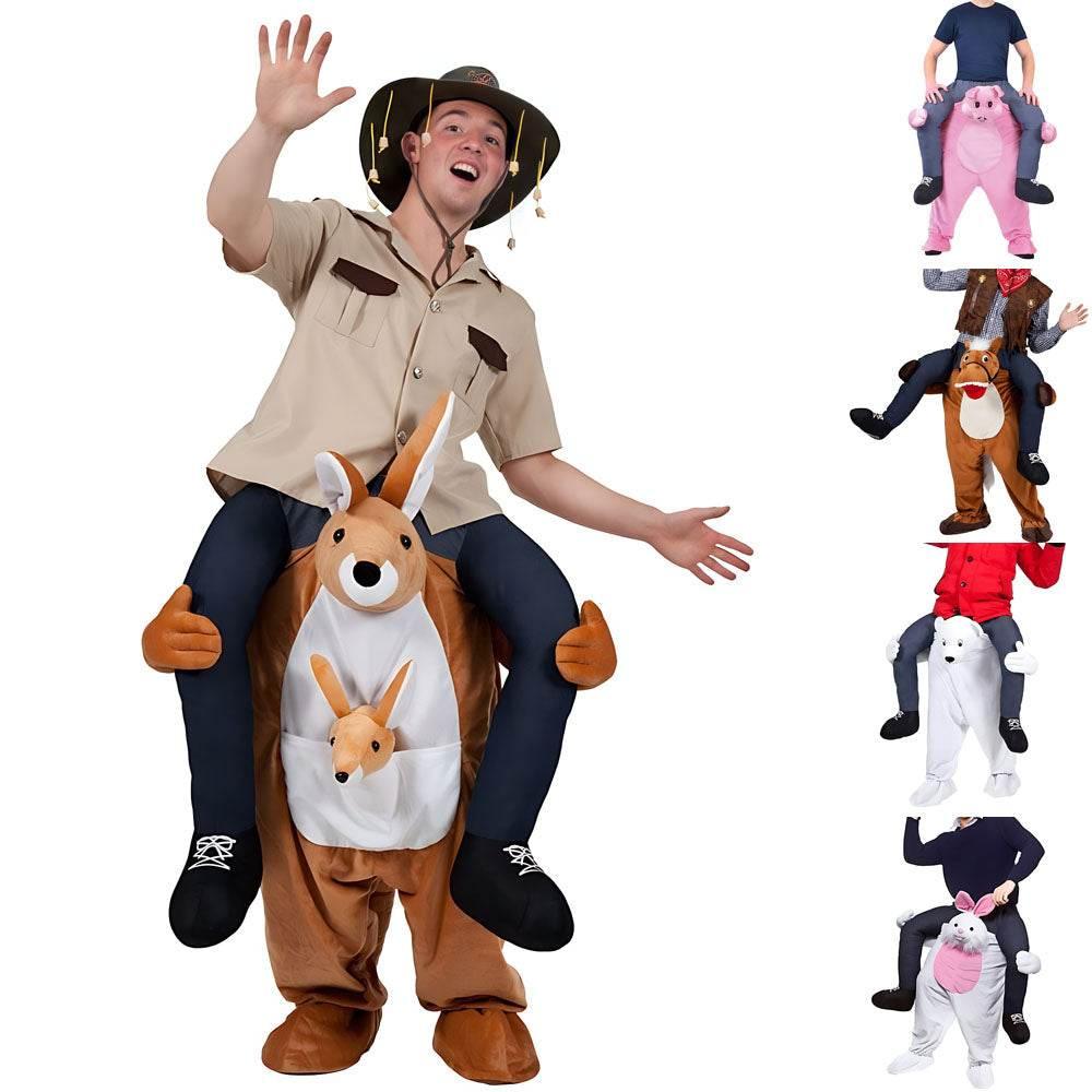 White Bear Pink Pig Rabbit Kangaroo Horse Funny Puppet Costumes - Azufun