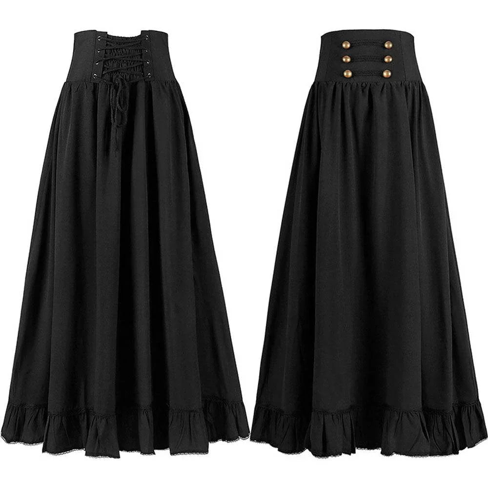 Medieval Women's Retro Style Waist Dance Skirt Dress - Azufun