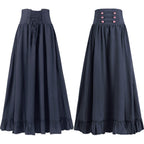 Medieval Women's Retro Style Waist Dance Skirt Dress - Azufun