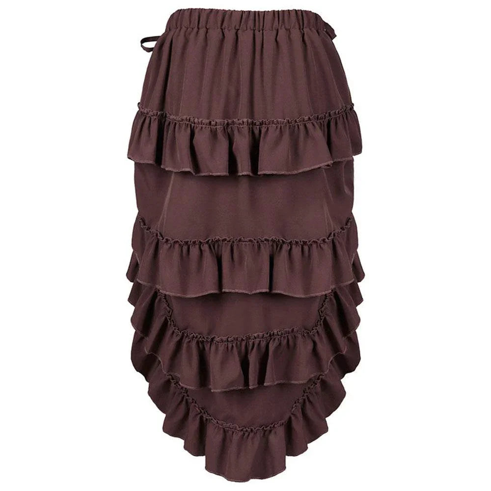 Medieval Women's Retro Style Drawstring Waist Dance Skirt Dress - Azufun