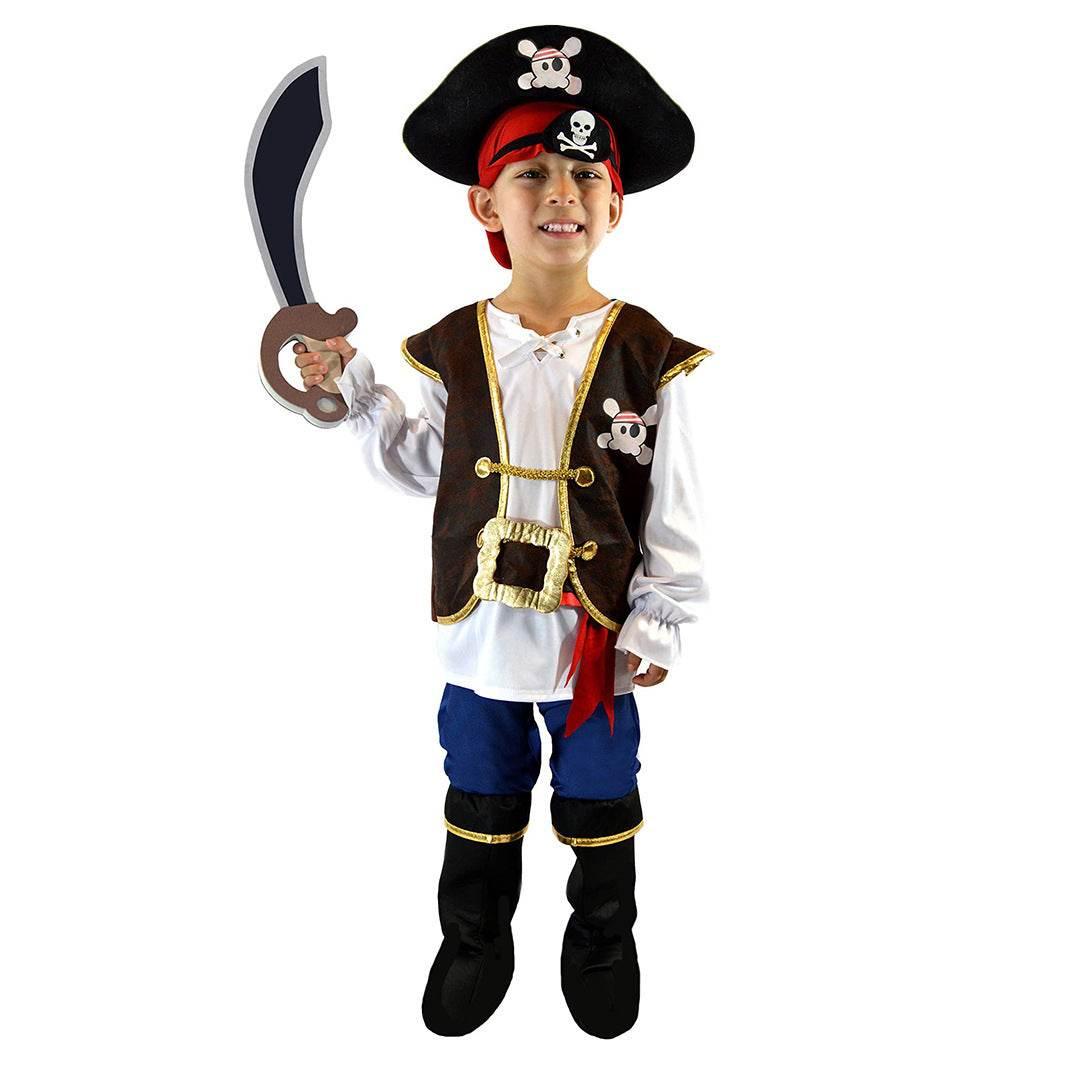 Halloween Kids Boys Girls Pirate Costume Set for Toddler Themed Party - Azufun