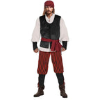 Halloween Caribbean Pirates Vest Adult Stage Costume - Azufun