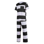 Halloween prison striped prisoner uniform role play adult costume - Azufun