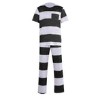 Halloween prison striped prisoner uniform role play adult costume - Azufun