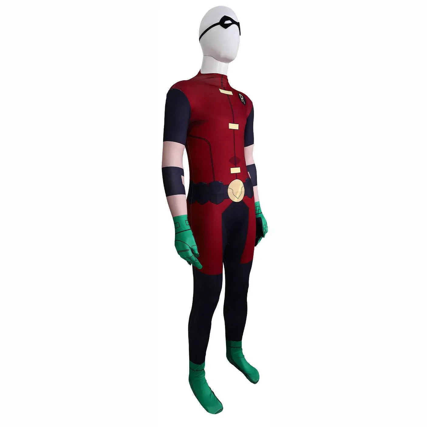 DC Teen Titans Robin Cosplay Costume Halloween For Adult Full Set With Cape - Azufun