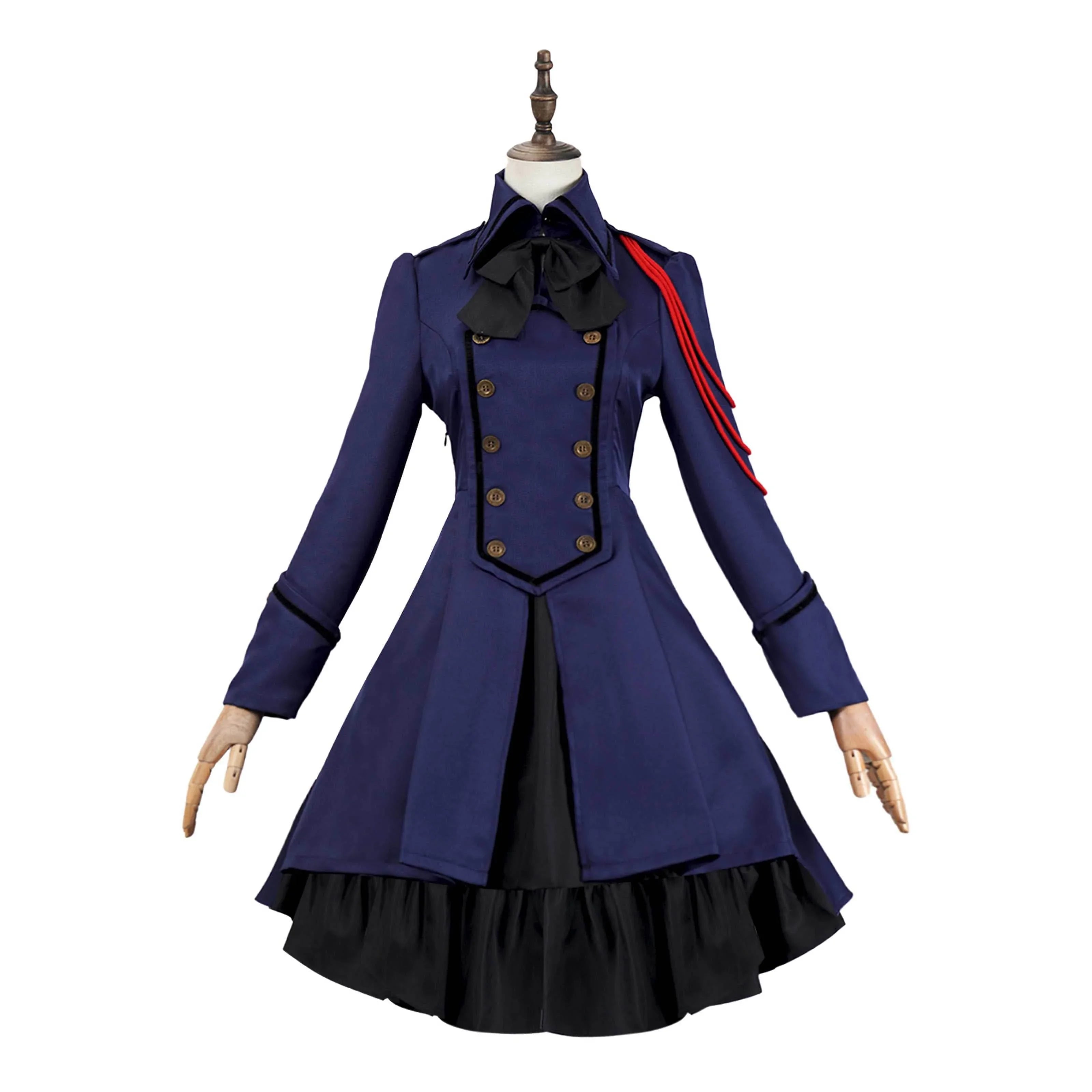 Medieval cos Renaissance gothic dress Retro bow ruffled punk cosplay skirt - Azufun