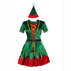 Green Christmas Party dress Costume adult couple stage costume - Azufun