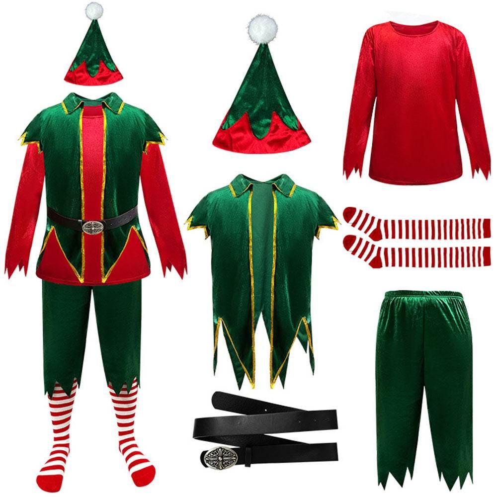 Green Christmas Party dress Costume adult couple stage costume - Azufun