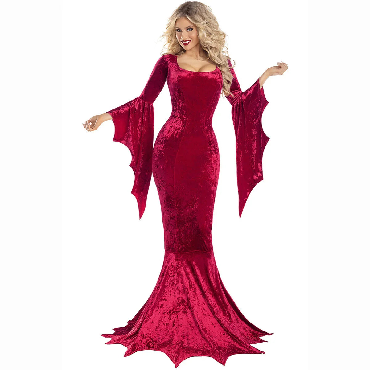 Halloween Bat Witch Ghost Bride Costume Vampire Dress for Women - Azufun