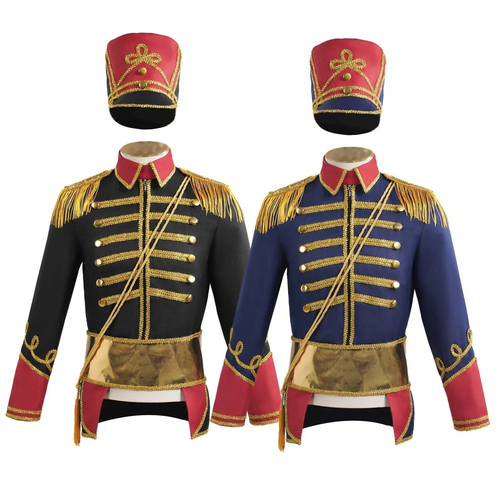 British Hussar Tunic Royal Prince Tailcoat Drummer Parade Costume Jacket Men Halloween - Azufun
