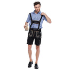 Men German Oktoberfest Outfit Beer Waiter Halloween Costume - Azufun