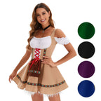 Oktoberfest Costume Women German Bavarian Beer Girl Dirndl Dress Carnival Halloween - Azufun