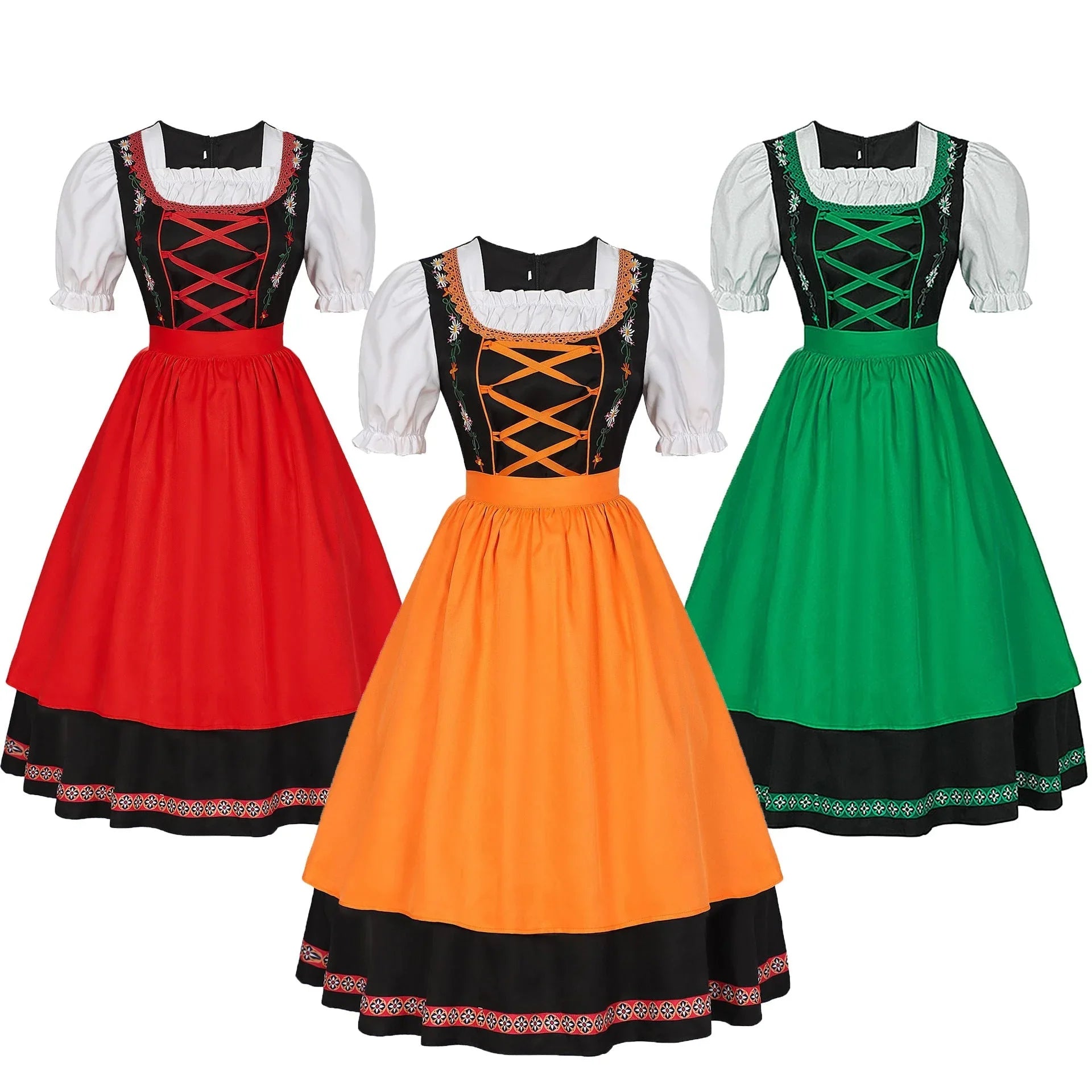 German Oktoberfest Bavarian Nation Costume Overalls Set Halloween Carnival Outfit - Azufun