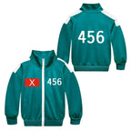 Players Tracksuit Costume Game Cosplay Squid Green Jacket Shirt For Adult Kids - Azufun