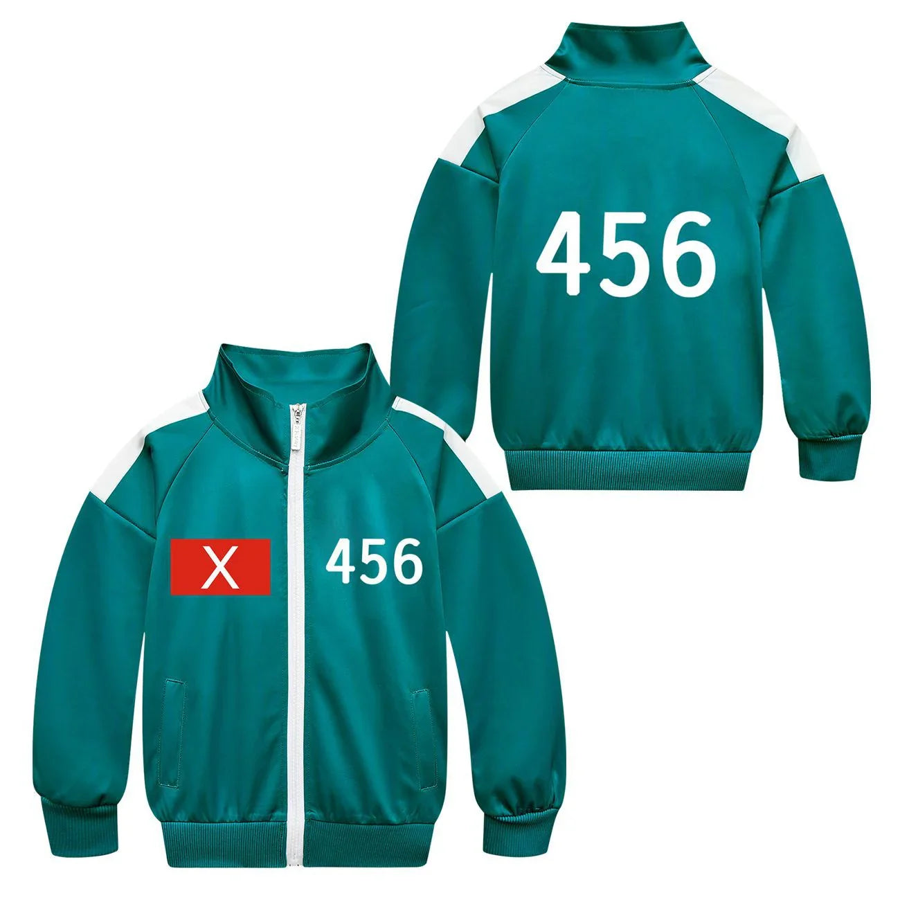 Players Tracksuit Costume Game Cosplay Squid Green Jacket Shirt For Adult Kids - Azufun