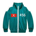 Players Tracksuit Costume Game Cosplay Squid Green Jacket Shirt For Adult Kids - Azufun