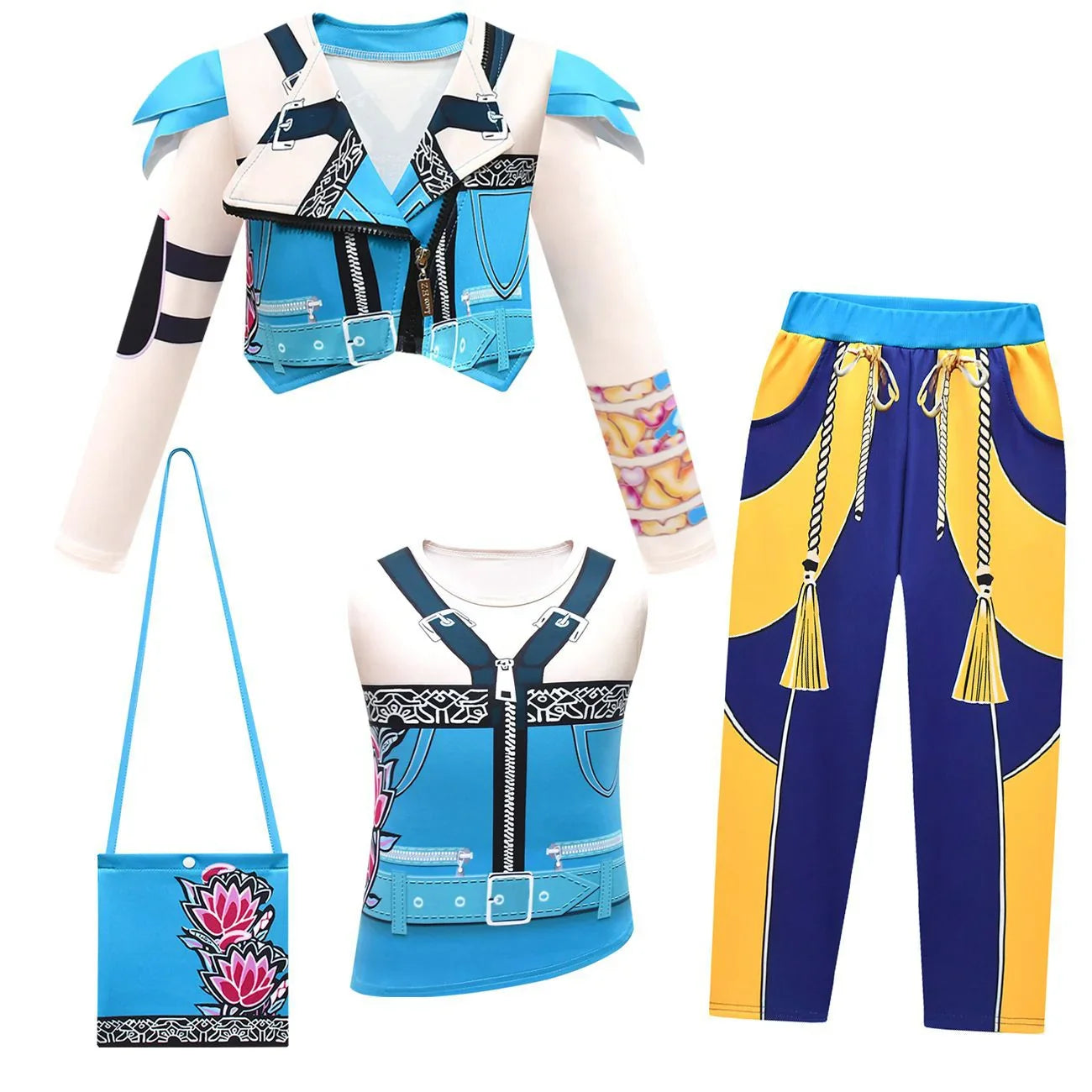 Kids KPop Demon Hunters Costume Girls Zoey Cosplay Fancy Dress Outfits - Azufun