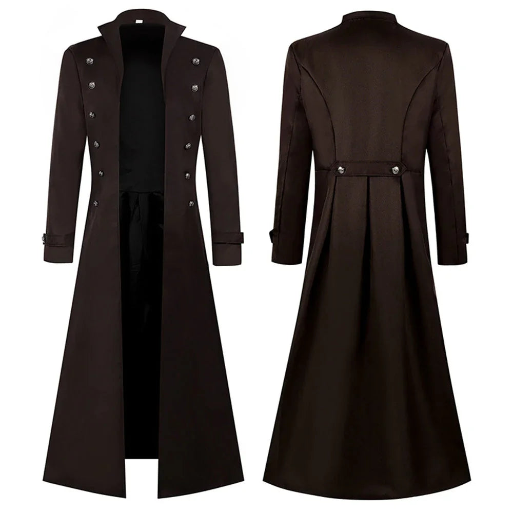 Medieval Steampunk Retro Gothic Costume Coat Trench Coat Victorian Uniform - Azufun