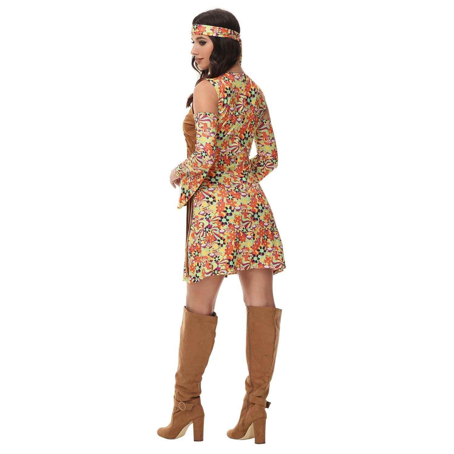 Pure Hippie Costume Classic Retro Style Dress for Women