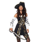 Buccaneer Pirate Costume of Black Sea For Women Halloween