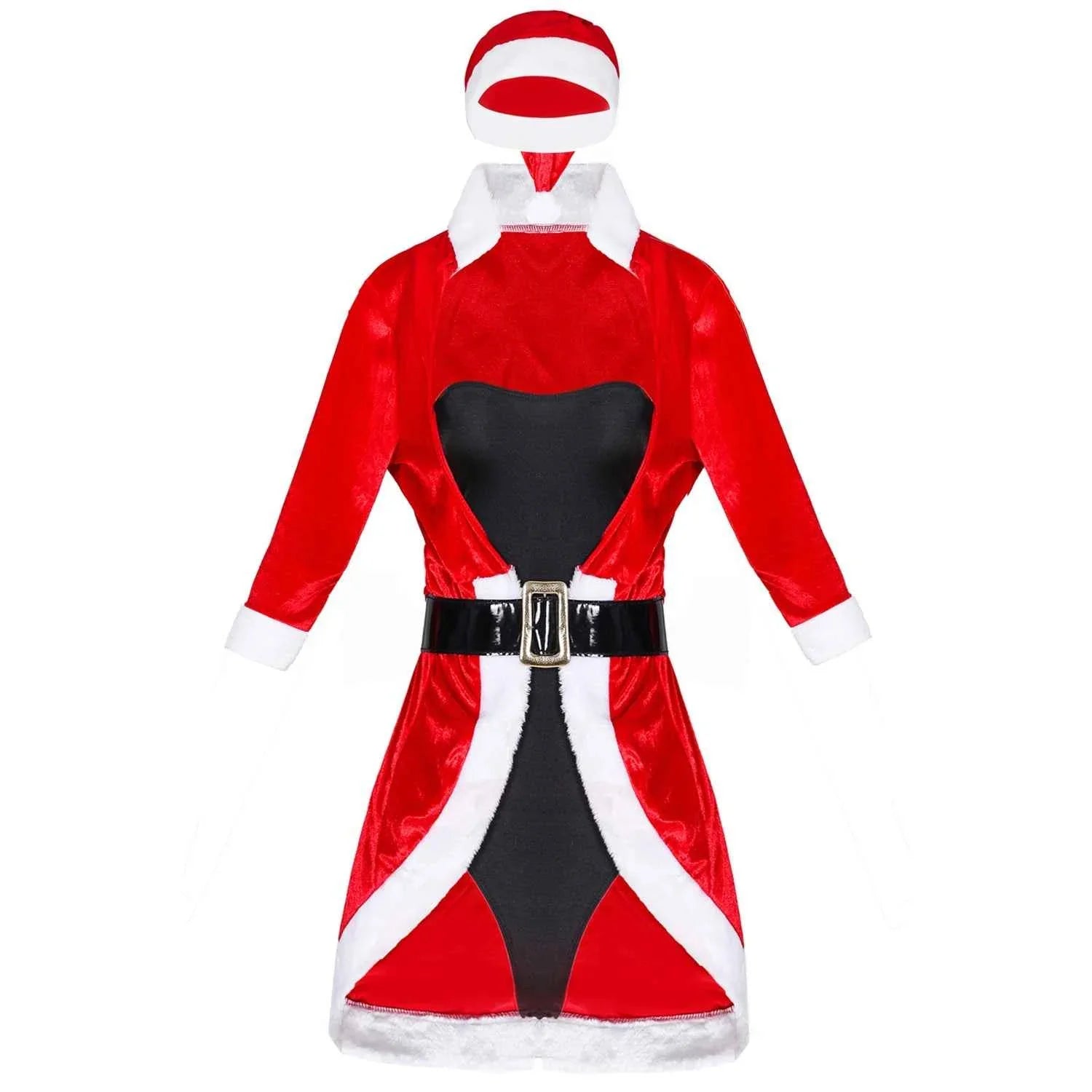 Women Christmas Costume Tuxedo Dress and Jumpsuit Costume Set