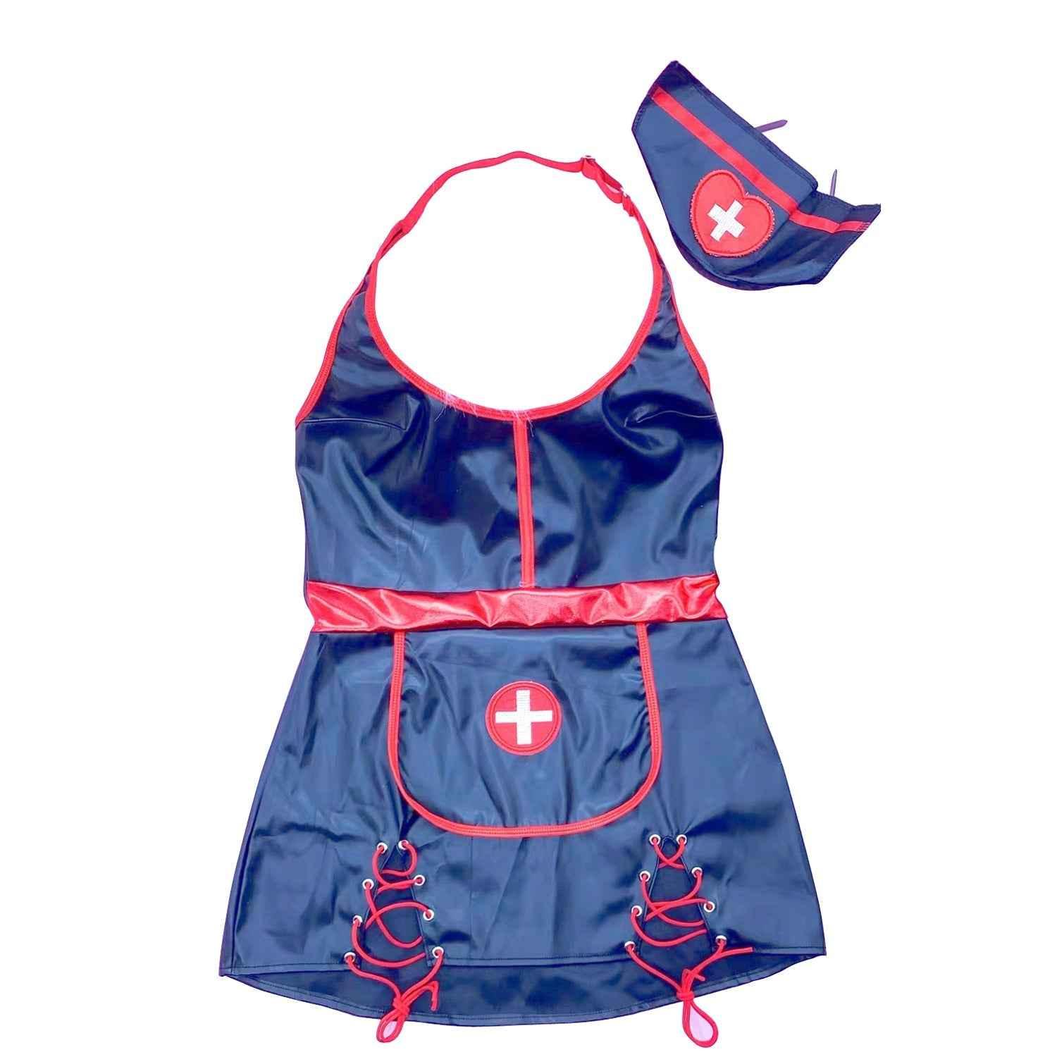 PU Mini Dress Nurse Costume Role Play Cosplay For Women