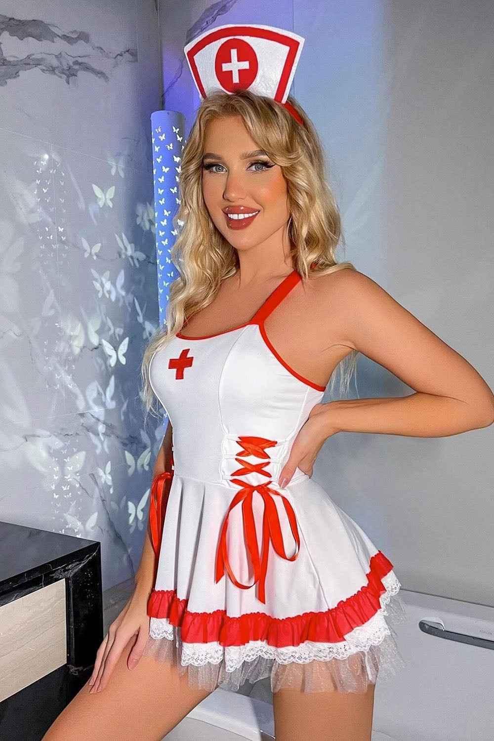 Ravishing Nurse Uniform Costume Dress
