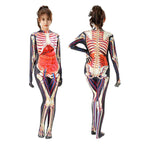 Skull Skeleton Jumpsuit Outfits Cosplay Costume Party For Kids
