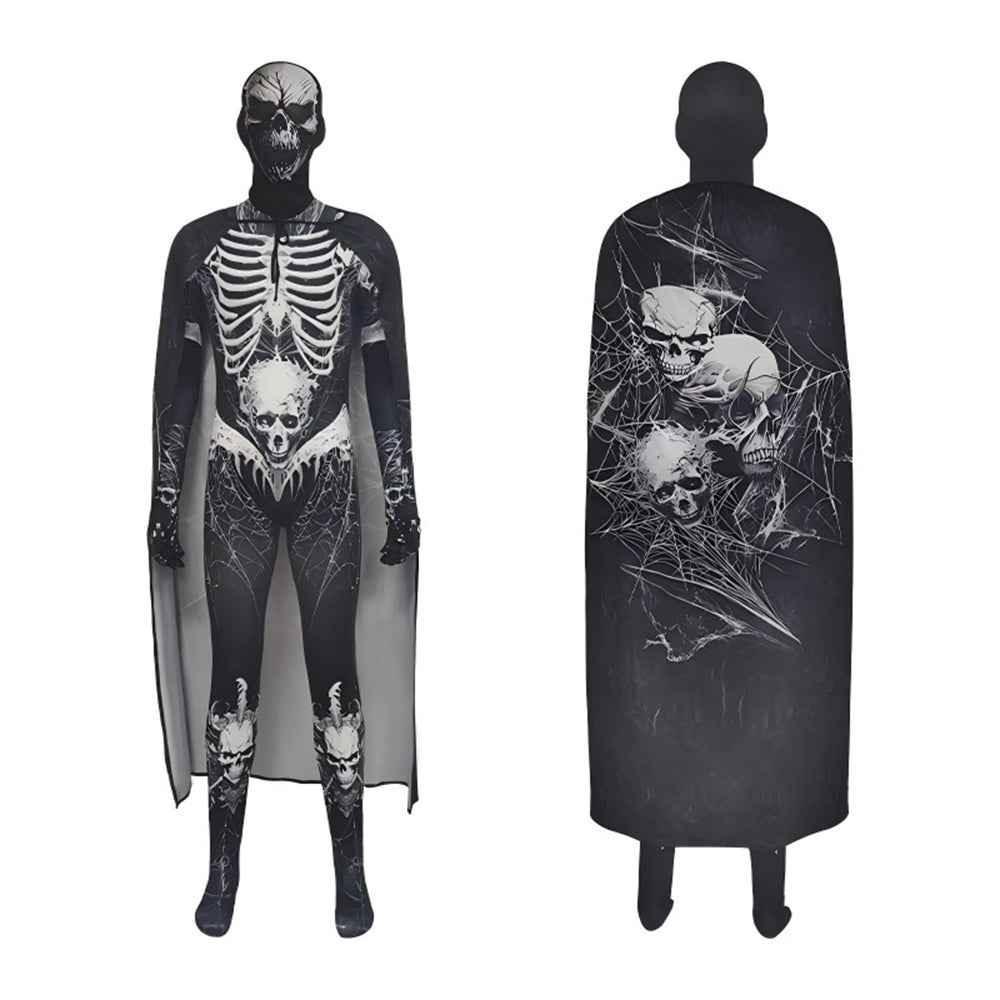 Skull Skeleton Jumpsuit Outfits Cosplay Costume Party For Kids