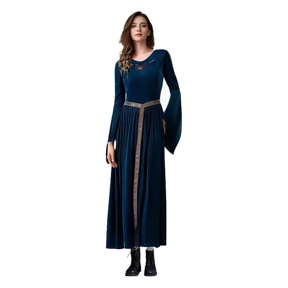 Ankola Halloween Medieval Princess Bell Sleeves Vintage Dress for Women Party