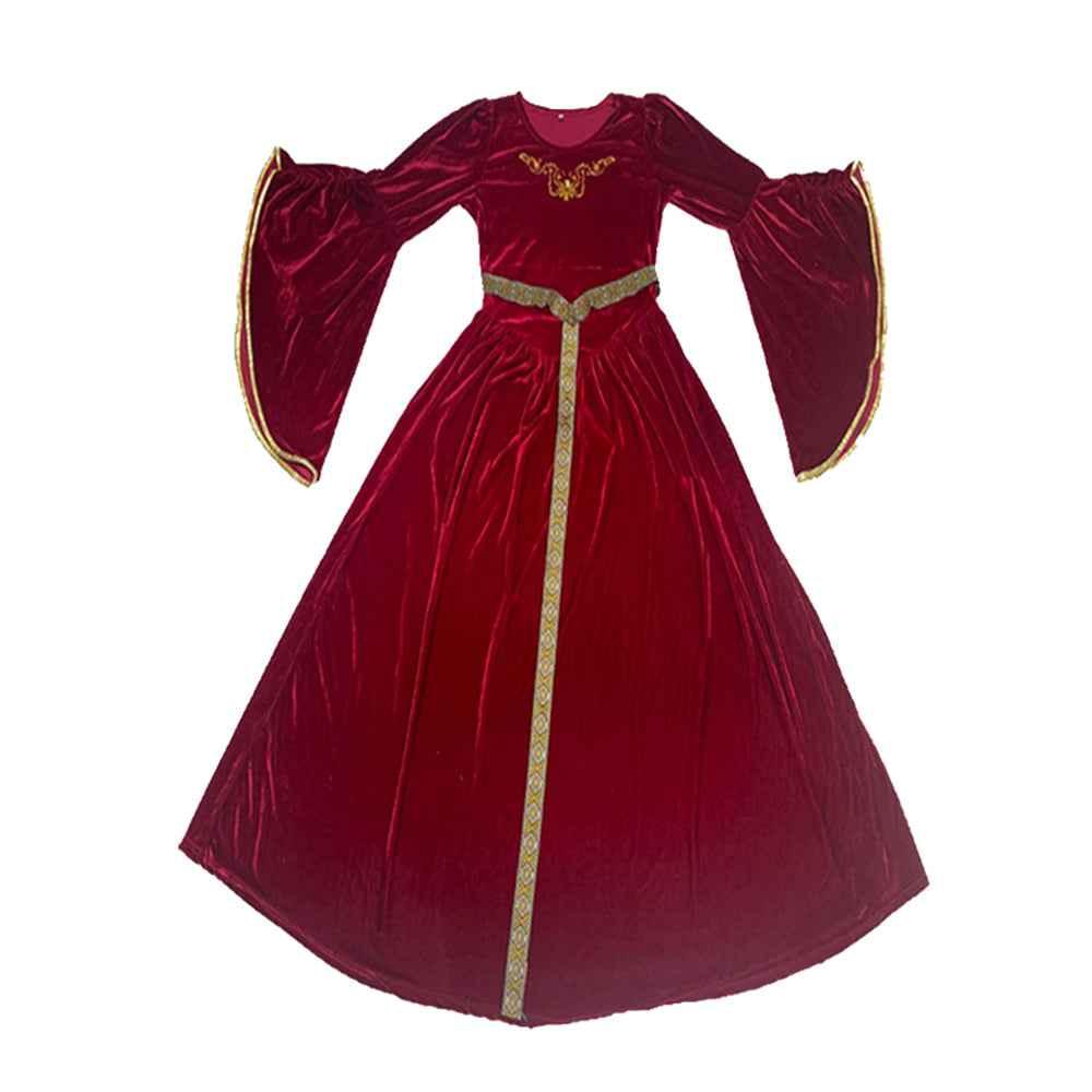 Ankola Halloween Medieval Princess Bell Sleeves Vintage Dress for Women Party