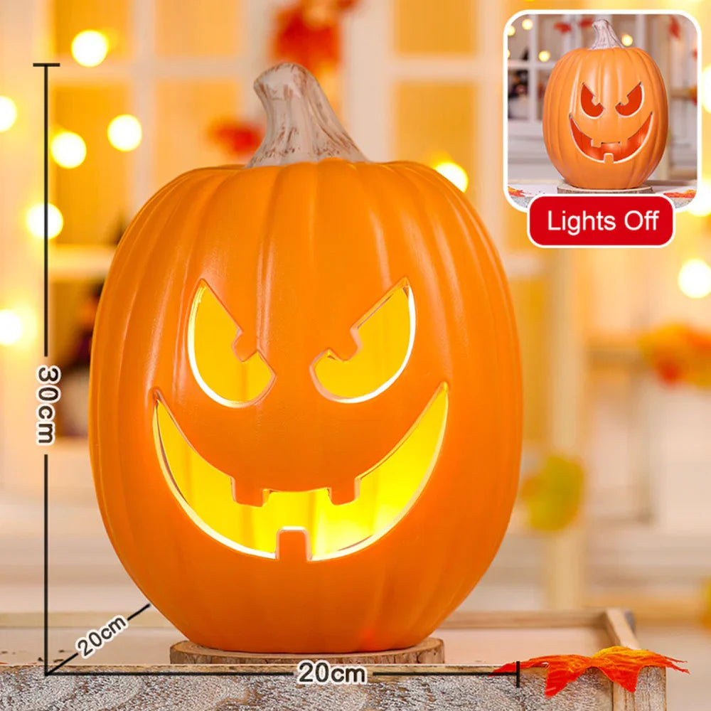 Light-Up Pumpkin Lantern Halloween Scene Decorations Fabric Items