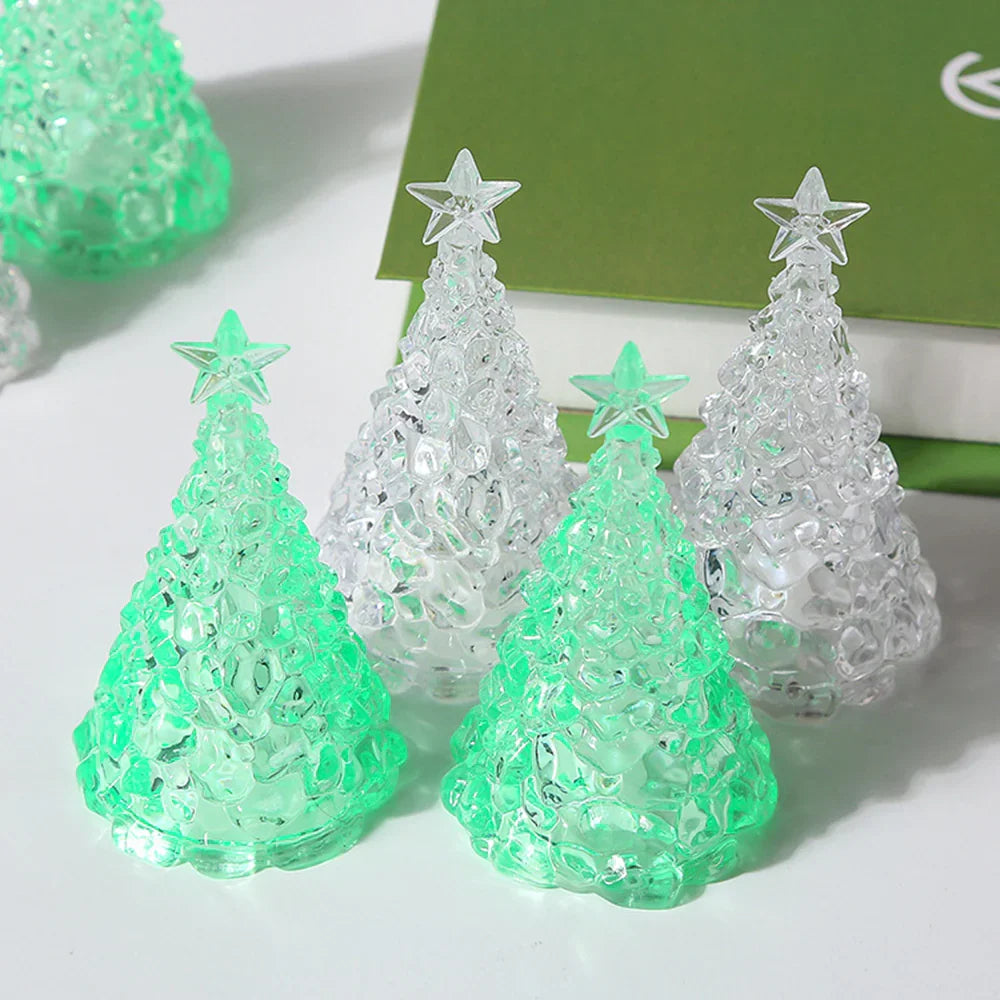 LED Christmas Tree Lights Christmas Table Ornaments Crystal Chandeliers