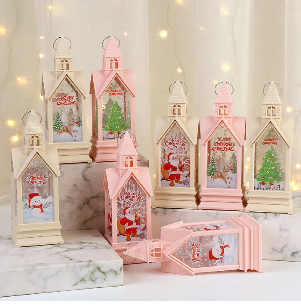 Electronic Candle Wind Lantern Castle Night Light Holiday Party Decorations