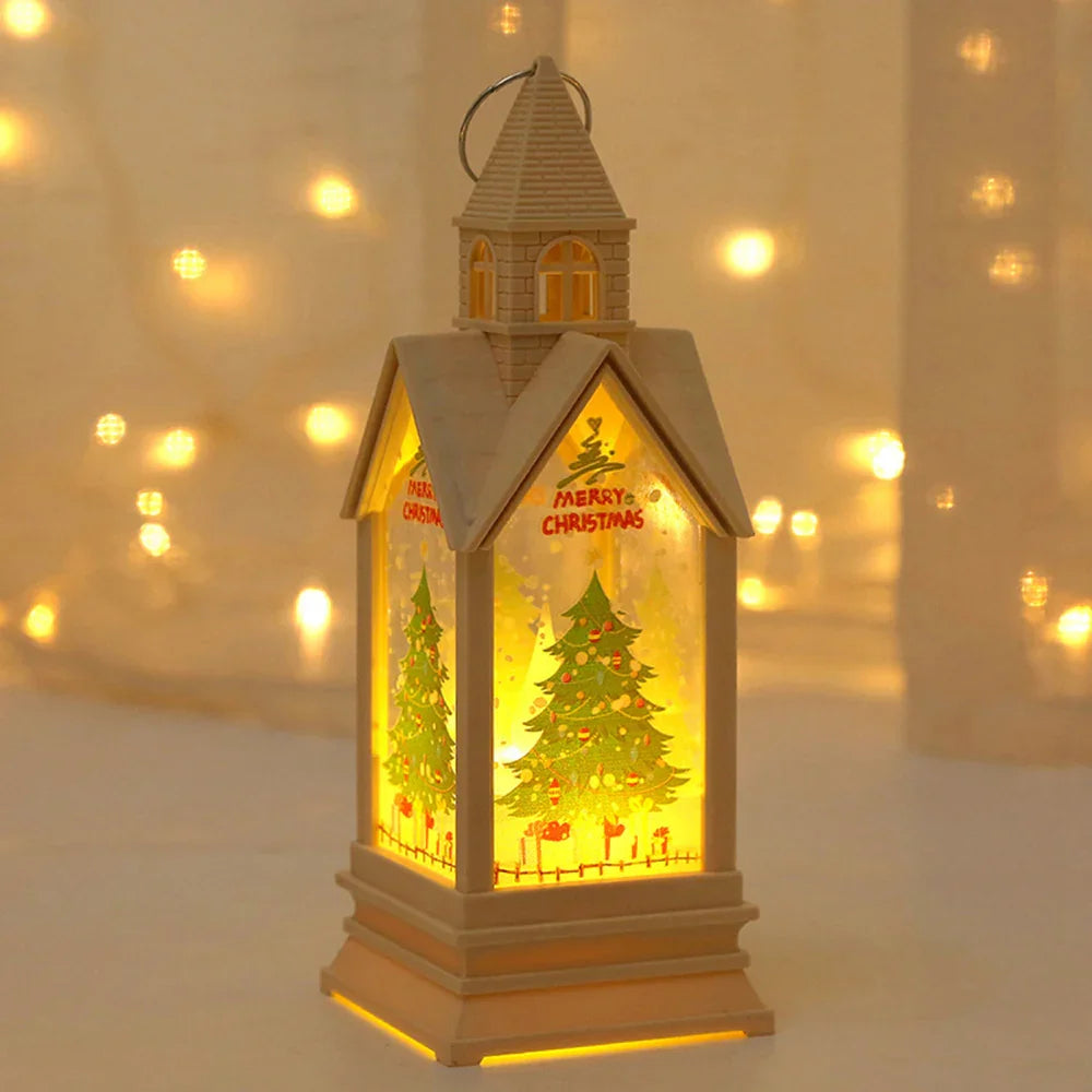 Electronic Candle Wind Lantern Castle Night Light Holiday Party Decorations