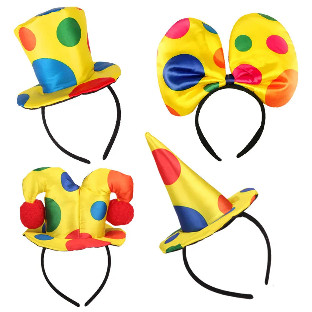 Clown Headband Cosplay Costume Headpiece Clown Costume Three-Piece Set