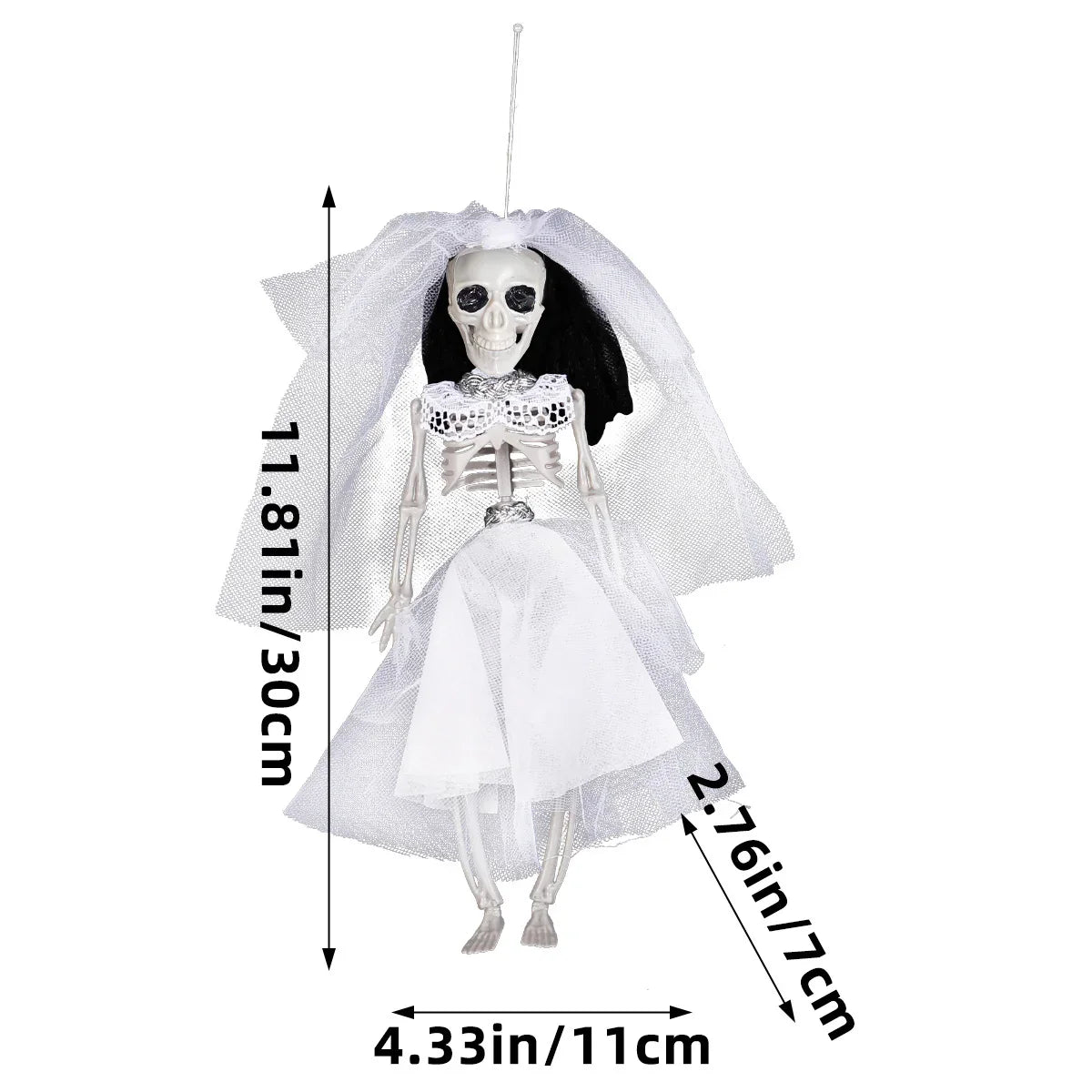 Halloween Skeleton Bride and Groom Ornaments for Party Decorations