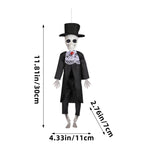 Halloween Skeleton Bride and Groom Ornaments for Party Decorations