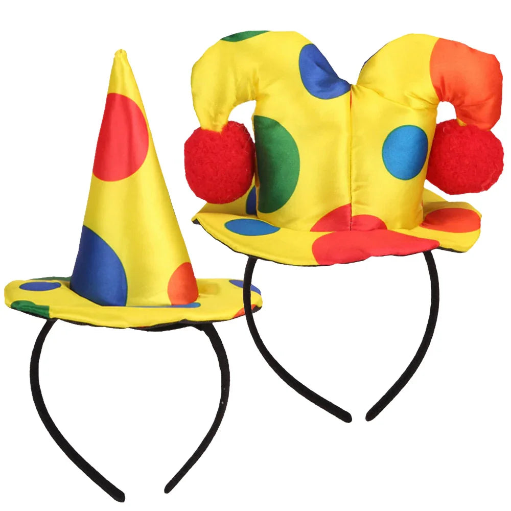 Clown Headband Cosplay Costume Headpiece Clown Costume Three-Piece Set