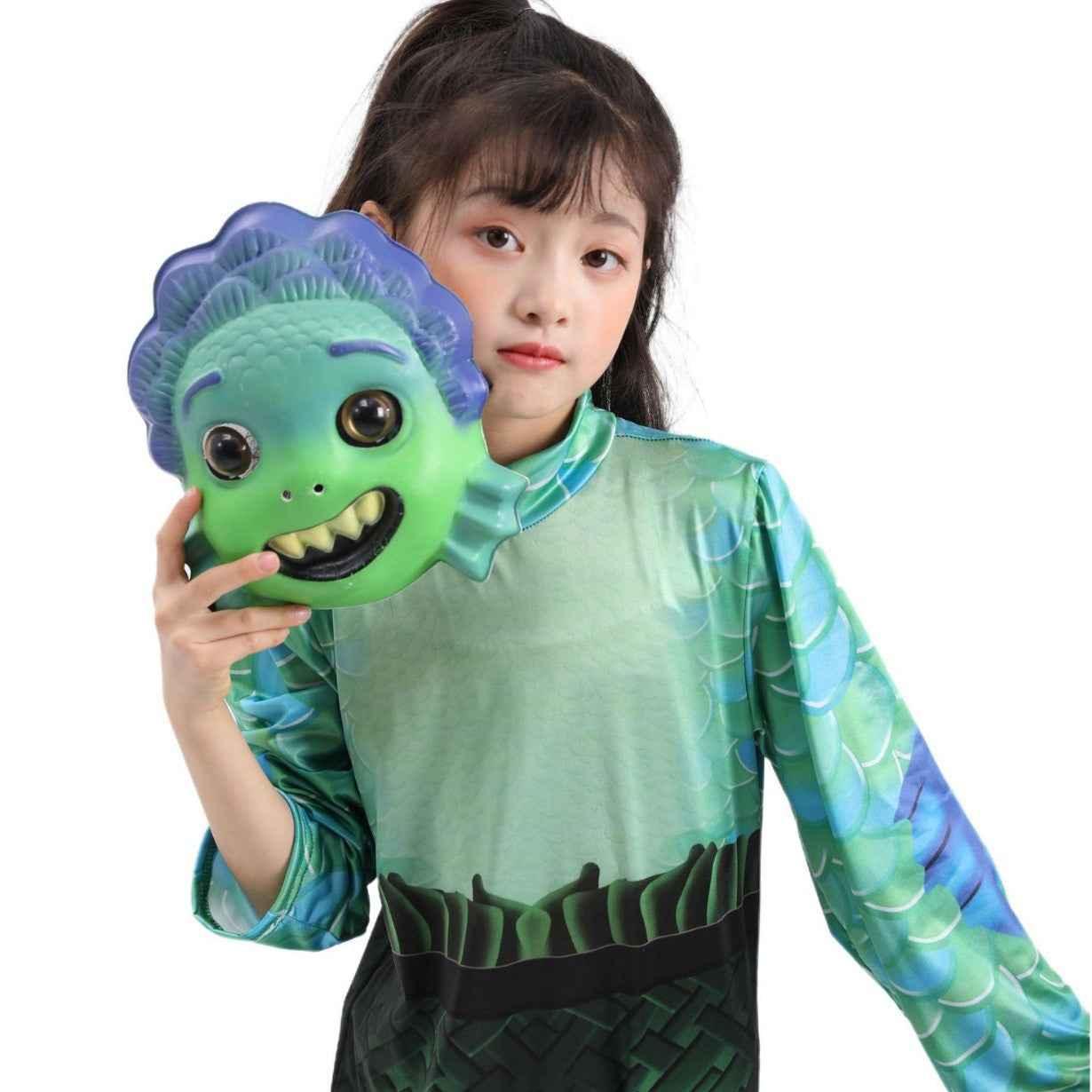 Kids Luca Alberto Sea monster Costume with Mask Halloween